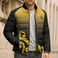 Custom Motueka High School Bomber Puffer Jacket Maori Koru Pattern
