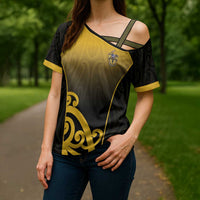 Custom Motueka High School Cross Shoulder Shirt Maori Koru Pattern