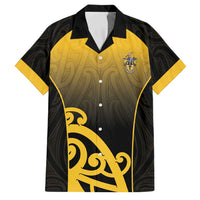 Custom Motueka High School Family Matching Off The Shoulder Long Sleeve Dress and Hawaiian Shirt Maori Koru Pattern