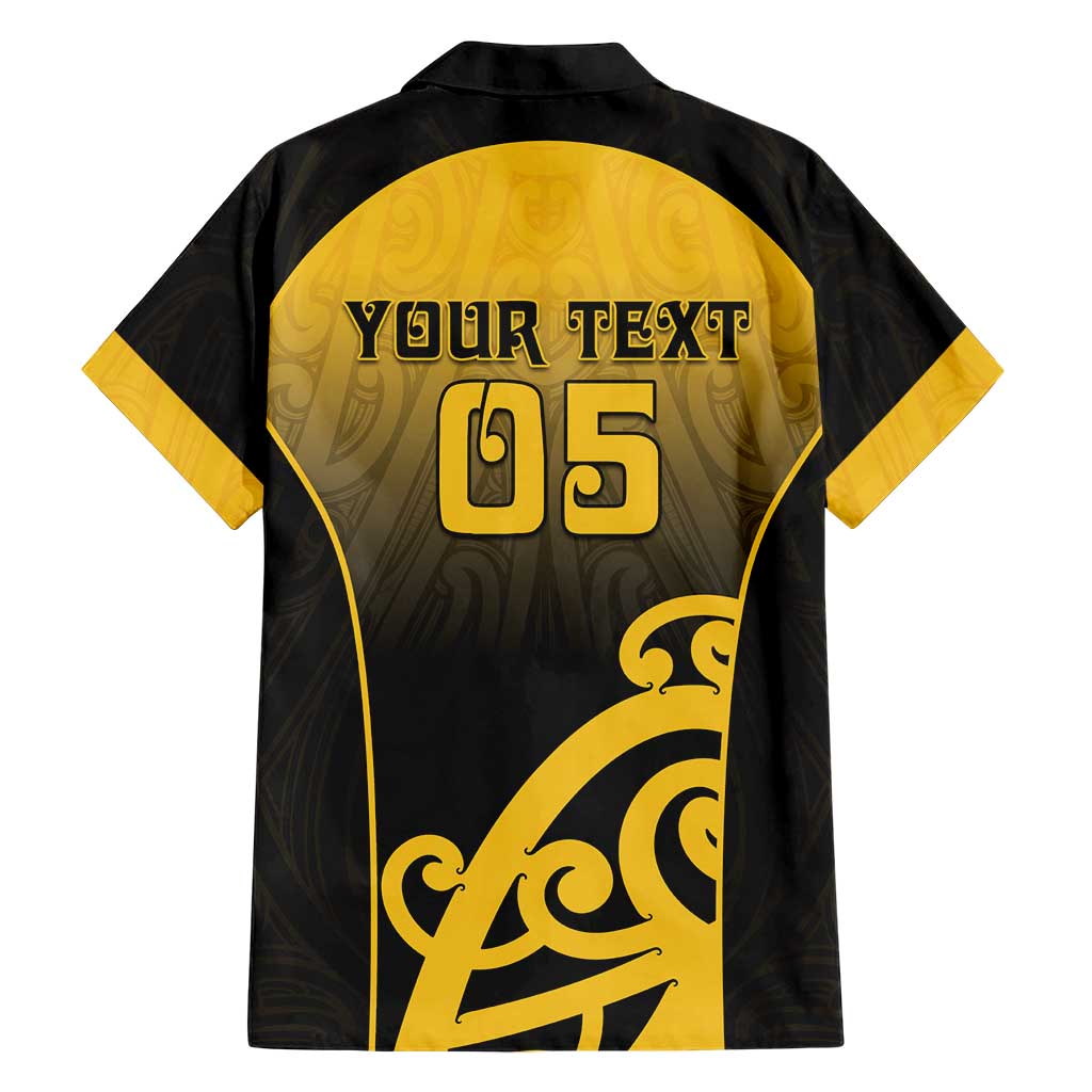 Custom Motueka High School Family Matching Off The Shoulder Long Sleeve Dress and Hawaiian Shirt Maori Koru Pattern