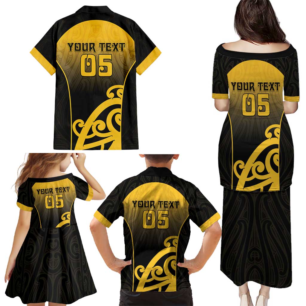 Custom Motueka High School Family Matching Puletasi and Hawaiian Shirt Maori Koru Pattern