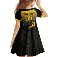 Custom Motueka High School Family Matching Summer Maxi Dress and Hawaiian Shirt Maori Koru Pattern