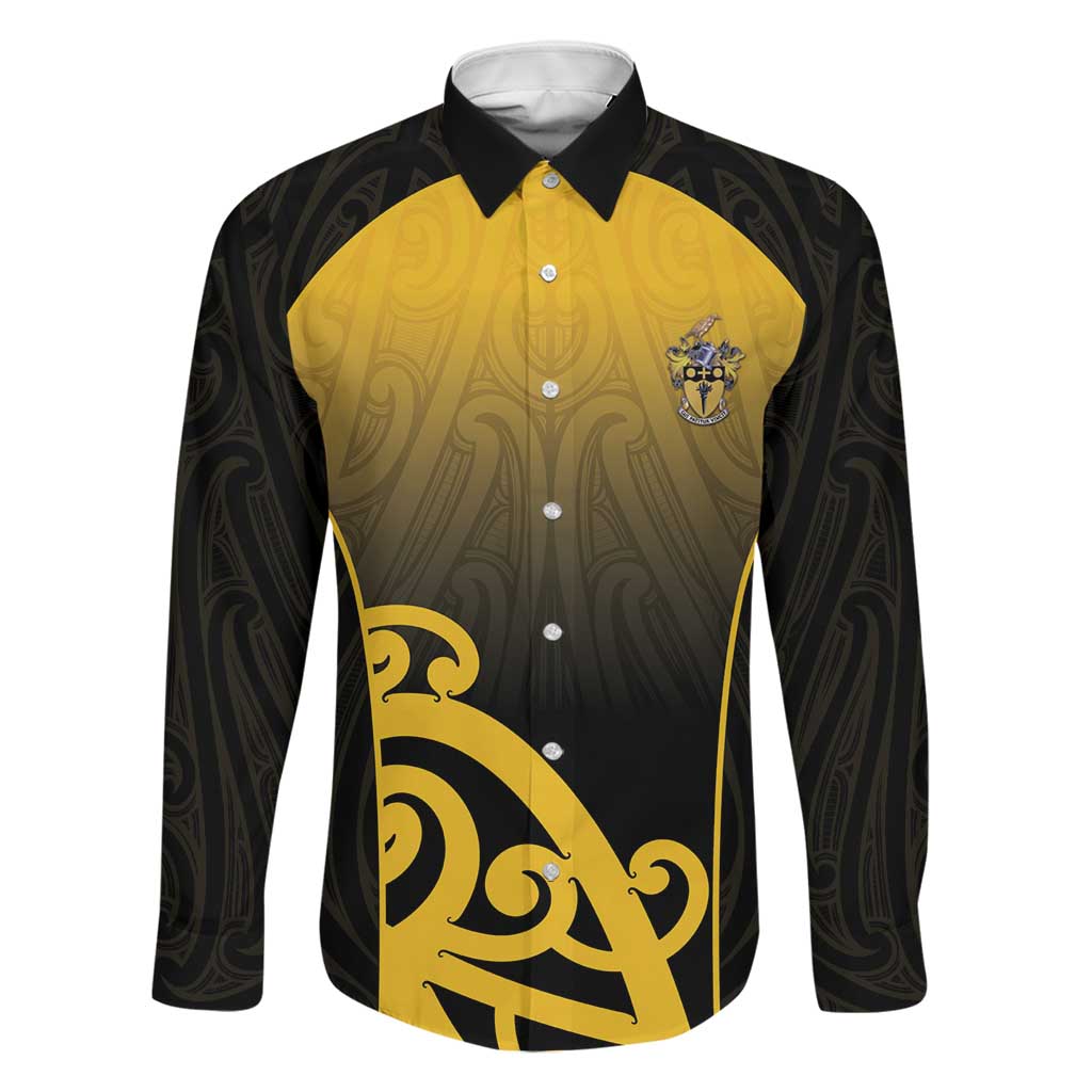 Custom Motueka High School Family Matching Summer Maxi Dress and Hawaiian Shirt Maori Koru Pattern