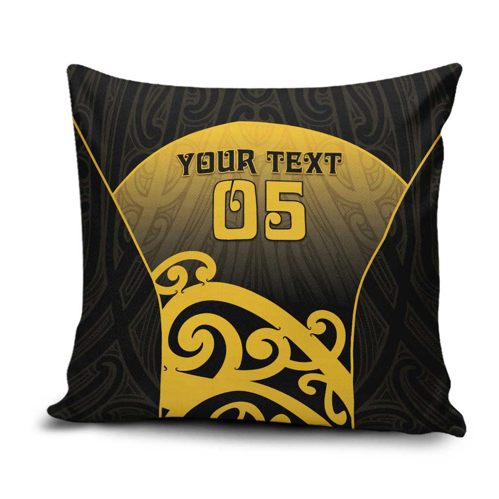 Custom Motueka High School Pillow Cover Maori Koru Pattern LT05 Black - Polynesian Pride