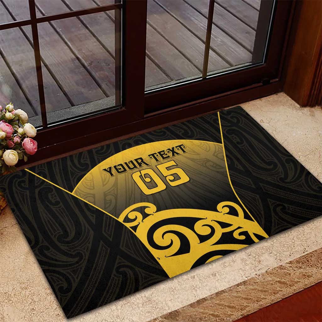 Custom Motueka High School Rubber Doormat Maori Koru Pattern