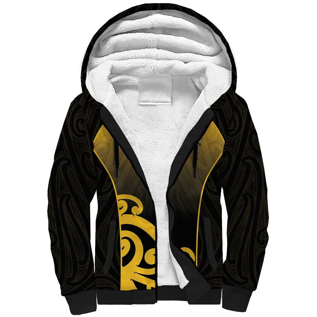 Custom Motueka High School Sherpa Hoodie Maori Koru Pattern LT05 Unisex Black - Polynesian Pride