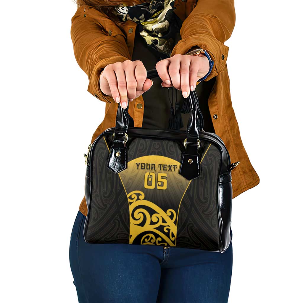 Custom Motueka High School Shoulder Handbag Maori Koru Pattern LT05 One Size Black - Polynesian Pride