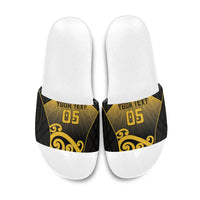 Custom Motueka High School Slide Sandals Maori Koru Pattern