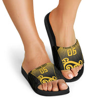 Custom Motueka High School Slide Sandals Maori Koru Pattern