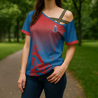 Custom St Joseph's Maori Girls' College Cross Shoulder Shirt Maori Koru Pattern