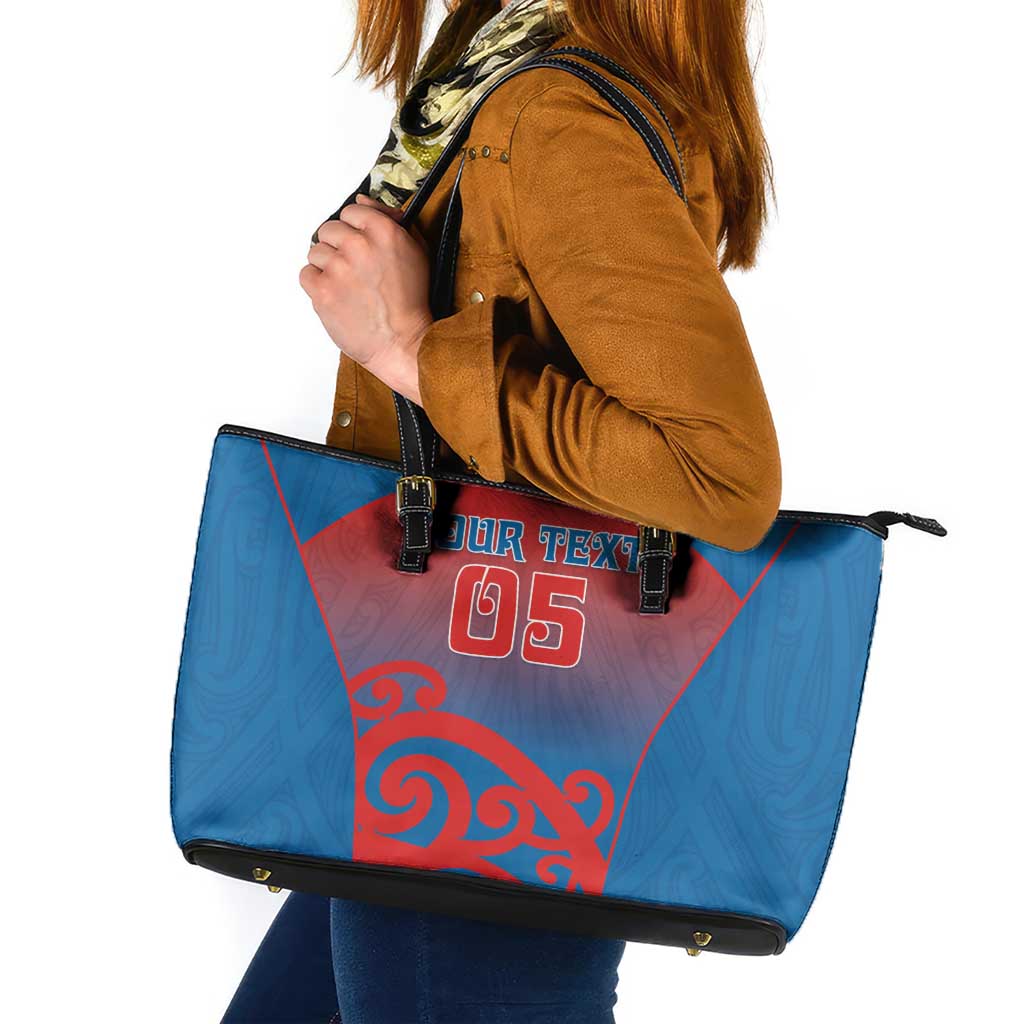 Custom St Joseph's Maori Girls' College Leather Tote Bag Maori Koru Pattern