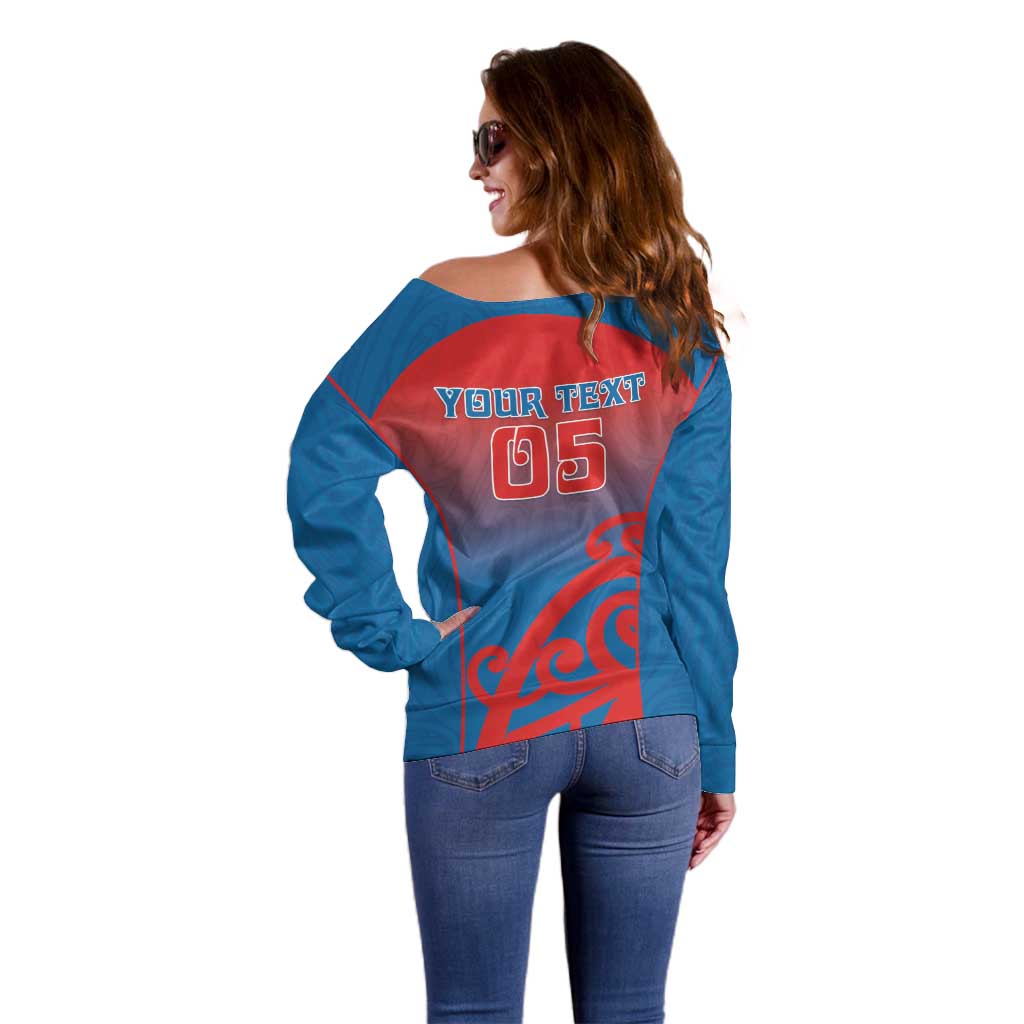 Custom St Joseph's Maori Girls' College Off Shoulder Sweater Maori Koru Pattern