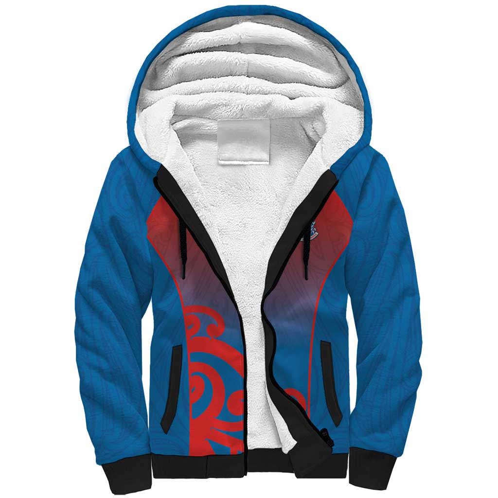 Custom St Joseph's Maori Girls' College Sherpa Hoodie Maori Koru Pattern LT05 Unisex Blue - Polynesian Pride