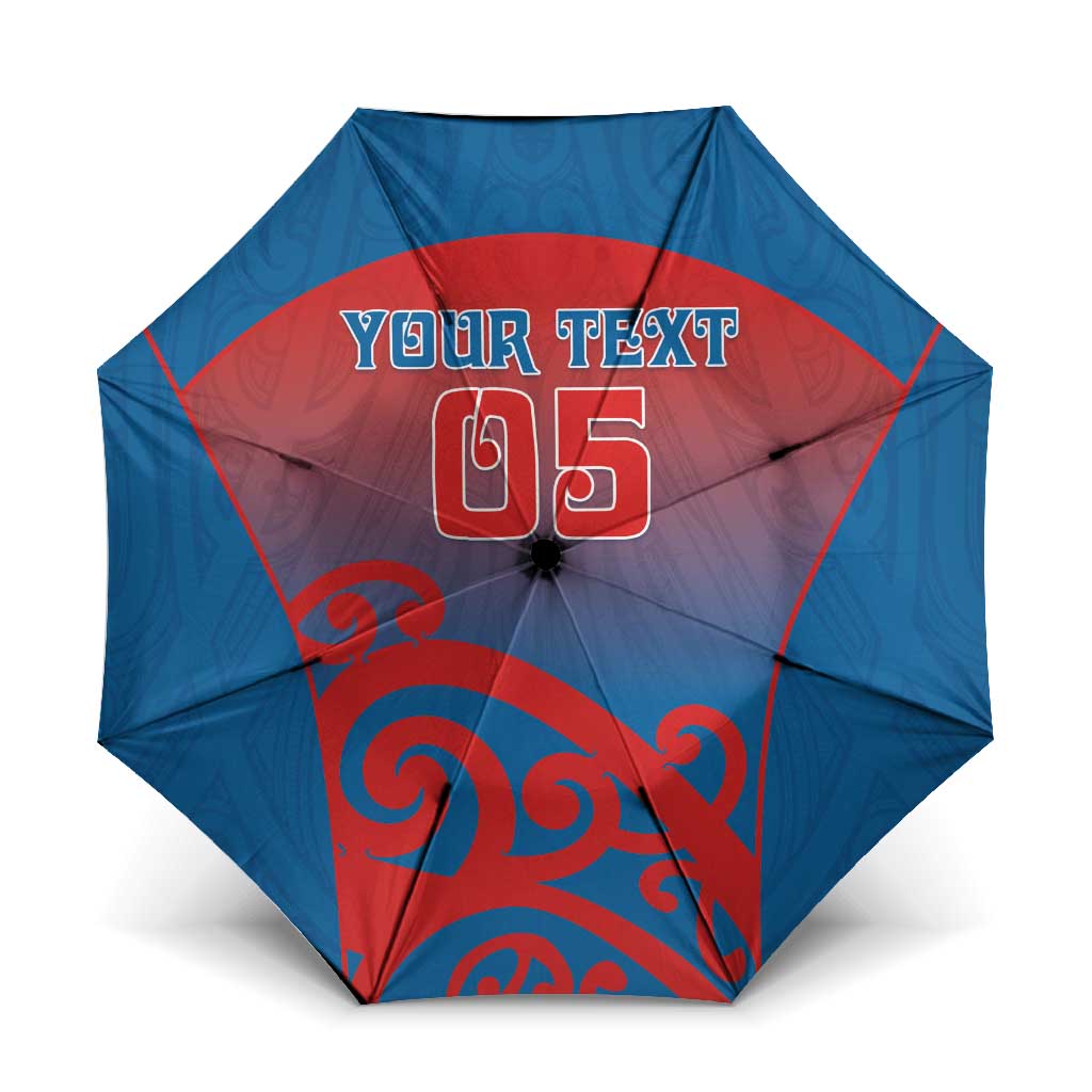Custom St Joseph's Maori Girls' College Umbrella Maori Koru Pattern LT05 One Size Folded 11.42 inch Opened Diameter 37.4 inch Blue - Polynesian Pride