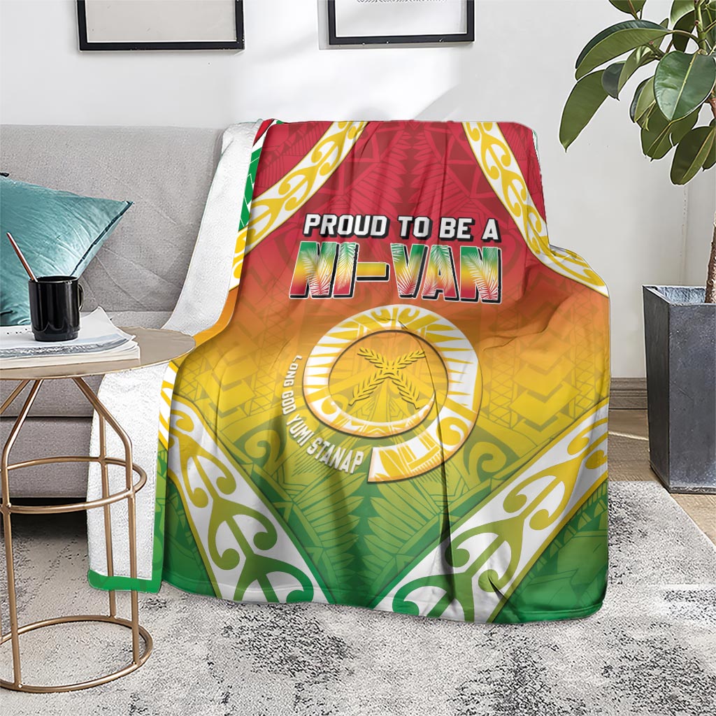 Vanuatu Blanket Proud To Be A Ni-Van With Tribal Pattern