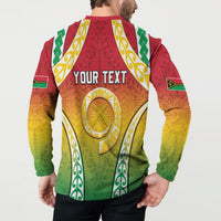 Personalised Vanuatu Button Sweatshirt Proud To Be A Ni-Van With Tribal Pattern