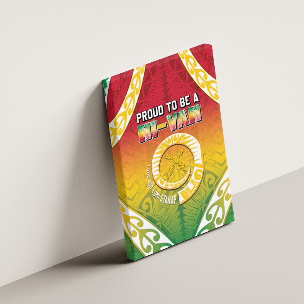 Vanuatu Canvas Wall Art Proud To Be A Ni-Van With Tribal Pattern