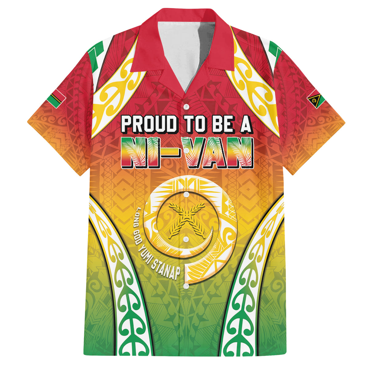 Personalised Vanuatu Family Matching Long Sleeve Bodycon Dress and Hawaiian Shirt Proud To Be A Ni-Van With Tribal Pattern LT05 Dad's Shirt - Short Sleeve Reggae - Polynesian Pride
