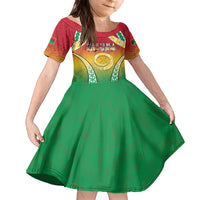 Personalised Vanuatu Family Matching Off The Shoulder Long Sleeve Dress and Hawaiian Shirt Proud To Be A Ni-Van With Tribal Pattern LT05 Daughter's Dress Reggae - Polynesian Pride