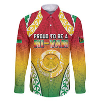 Personalised Vanuatu Family Matching Tank Maxi Dress and Hawaiian Shirt Proud To Be A Ni-Van With Tribal Pattern LT05 Dad's Shirt - Long Sleeve Reggae - Polynesian Pride