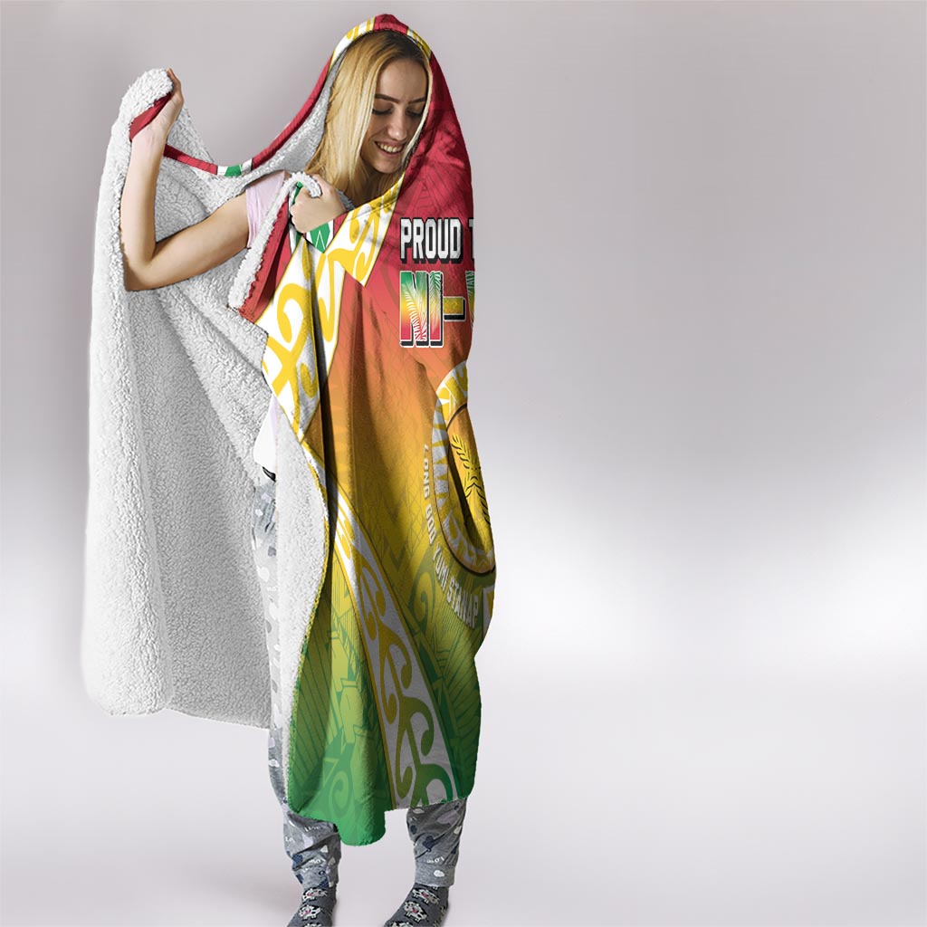 Vanuatu Hooded Blanket Proud To Be A Ni-Van With Tribal Pattern