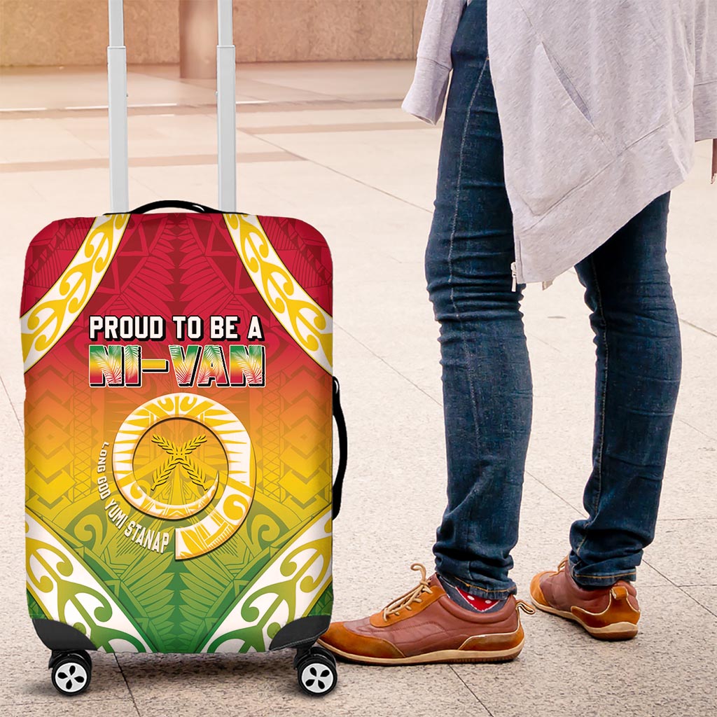 Vanuatu Luggage Cover Proud To Be A Ni-Van With Tribal Pattern