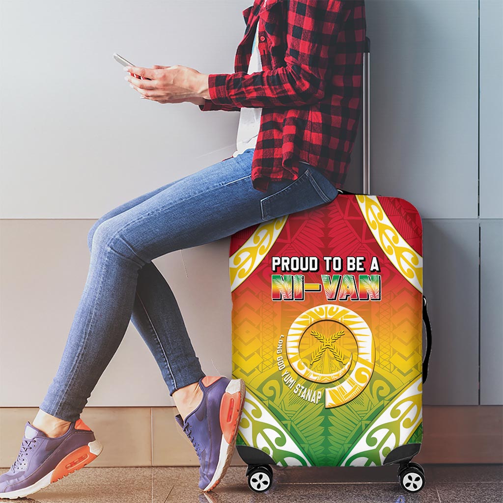 Vanuatu Luggage Cover Proud To Be A Ni-Van With Tribal Pattern