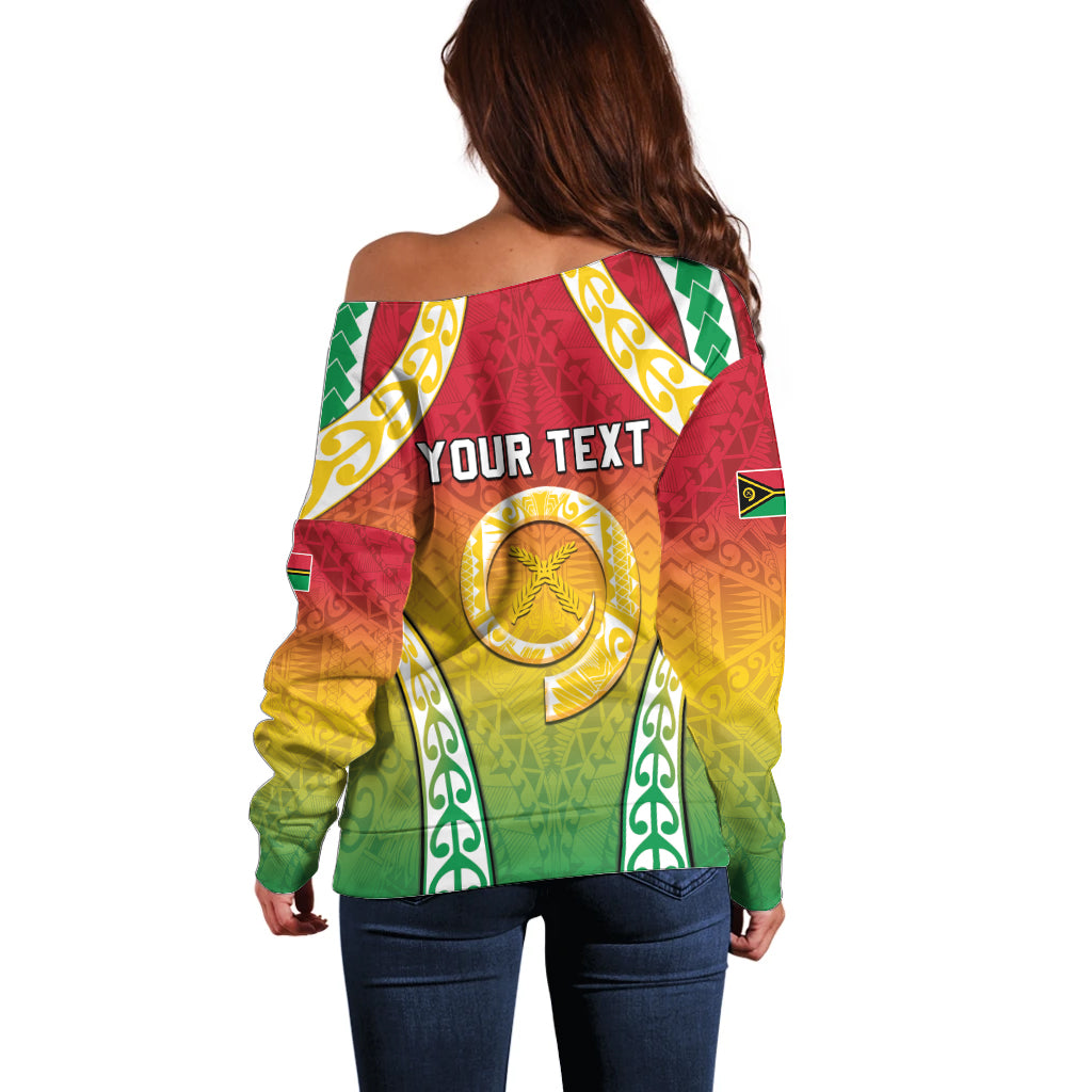 Personalised Vanuatu Off Shoulder Sweater Proud To Be A Ni-Van With Tribal Pattern