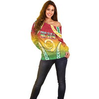 Personalised Vanuatu Off Shoulder Sweater Proud To Be A Ni-Van With Tribal Pattern