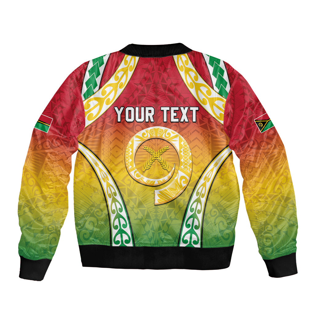 Personalised Vanuatu Sleeve Zip Bomber Jacket Proud To Be A Ni-Van With Tribal Pattern