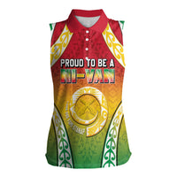 Personalised Vanuatu Women Sleeveless Polo Shirt Proud To Be A Ni-Van With Tribal Pattern