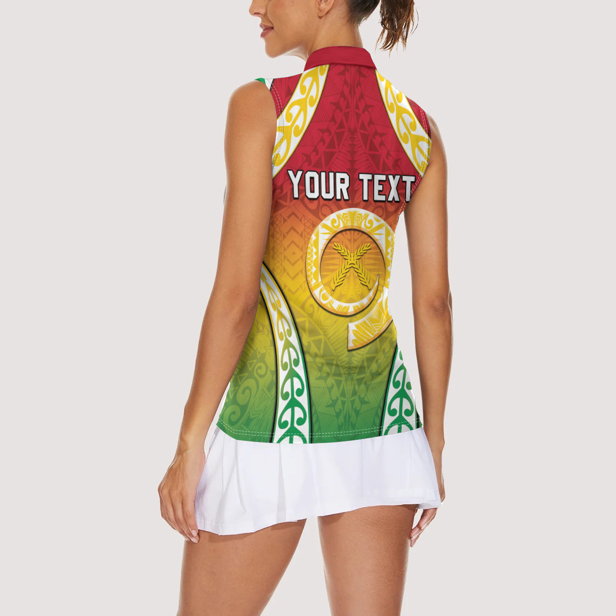 Personalised Vanuatu Women Sleeveless Polo Shirt Proud To Be A Ni-Van With Tribal Pattern