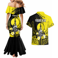 Personalised New Caledonia Day Couples Matching Mermaid Dress and Hawaiian Shirt Kanaky Flag Coat Of Arms Polynesian Pattern LT05 - Polynesian Pride