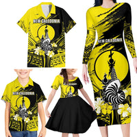 Personalised New Caledonia Day Family Matching Long Sleeve Bodycon Dress and Hawaiian Shirt Kanaky Flag Coat Of Arms Polynesian Pattern LT05 - Polynesian Pride