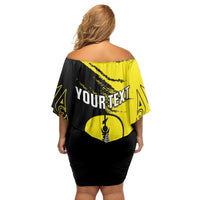 Personalised New Caledonia Day Family Matching Off Shoulder Short Dress and Hawaiian Shirt Kanaky Flag Coat Of Arms Polynesian Pattern LT05 - Polynesian Pride