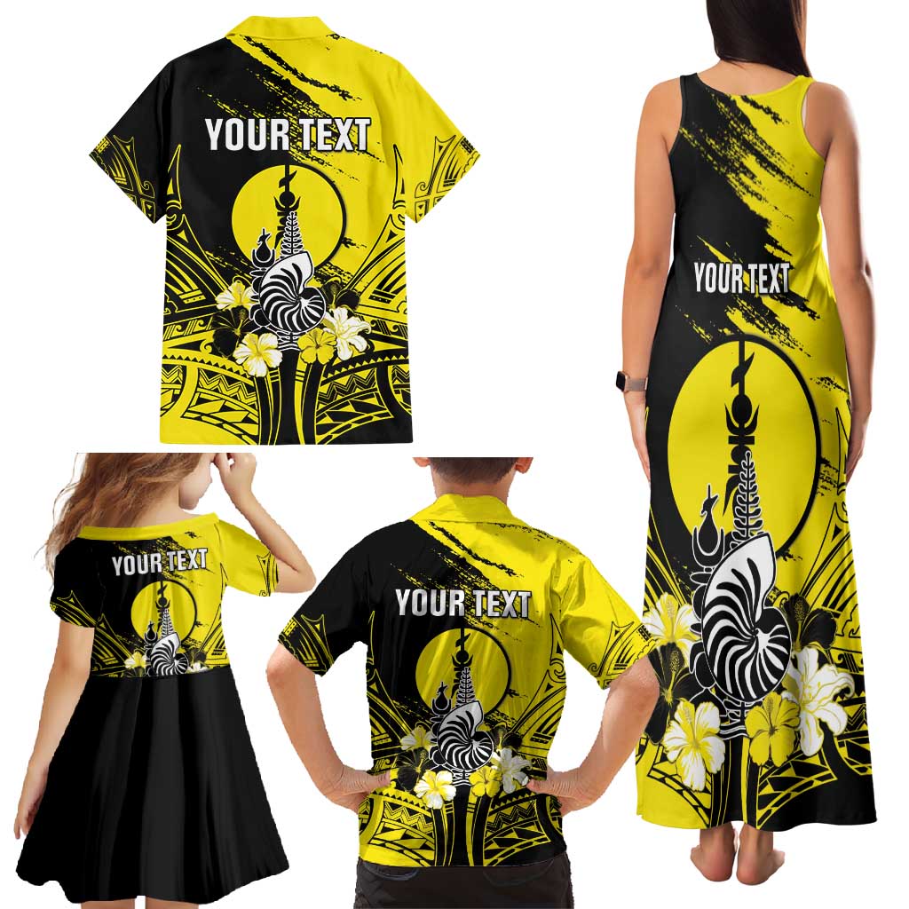 Personalised New Caledonia Day Family Matching Tank Maxi Dress and Hawaiian Shirt Kanaky Flag Coat Of Arms Polynesian Pattern LT05 - Polynesian Pride