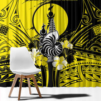 New Caledonia Day Window Curtain Kanaky Flag Coat Of Arms Polynesian Pattern LT05 - Polynesian Pride