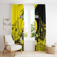 New Caledonia Day Window Curtain Kanaky Flag Coat Of Arms Polynesian Pattern LT05 - Polynesian Pride