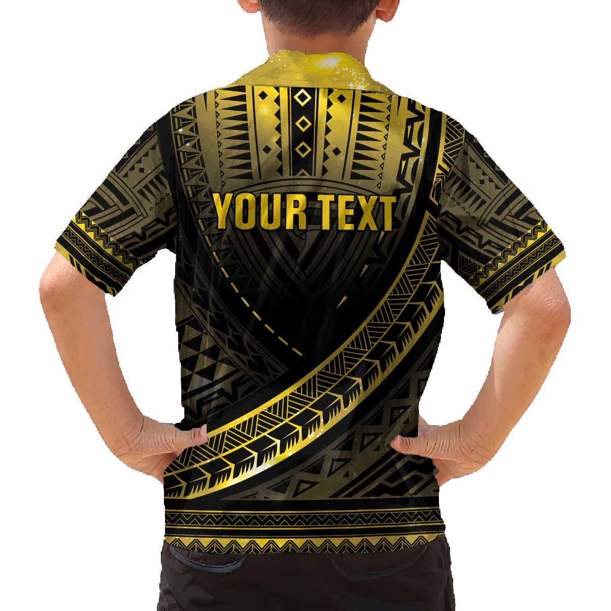Personalised Polynesia Childhood Cancer Awareness Family Matching Off Shoulder Short Dress and Hawaiian Shirt You Are Stronger Than Cancer LT05 - Polynesian Pride