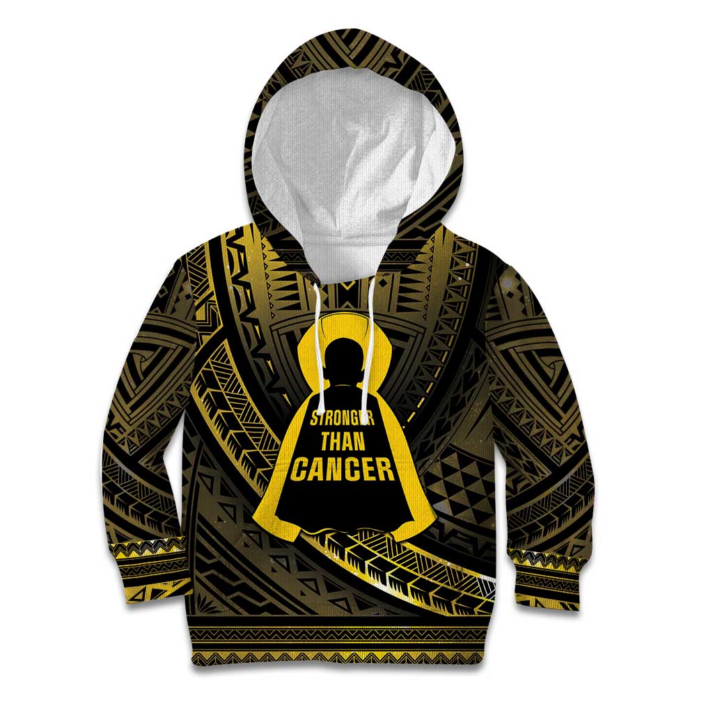 Personalised Polynesia Childhood Cancer Awareness Kid Hoodie You Are Stronger Than Cancer LT05 Hoodie Black - Polynesian Pride