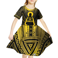 Personalised Polynesia Childhood Cancer Awareness Kid Short Sleeve Dress You Are Stronger Than Cancer