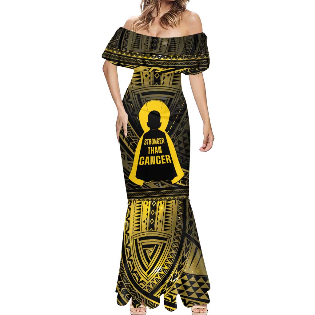 Personalised Polynesia Childhood Cancer Awareness Mermaid Dress You Are Stronger Than Cancer