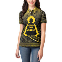 Personalised Polynesia Childhood Cancer Awareness Women Polo Shirt You Are Stronger Than Cancer LT05 - Polynesian Pride