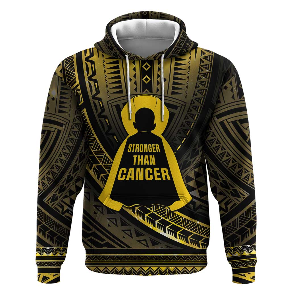 Personalised Polynesia Childhood Cancer Awareness Zip Hoodie You Are Stronger Than Cancer