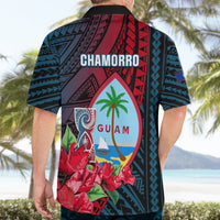 Guam Hawaiian Shirt Latte Stone Mix Bougainvillea Polynesian Pattern LT05 - Polynesian Pride