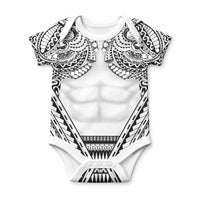 Polynesian Tattoo Inspired Cosplay Costume Baby Onesie Tribal Warrior White LT05 White - Polynesian Pride