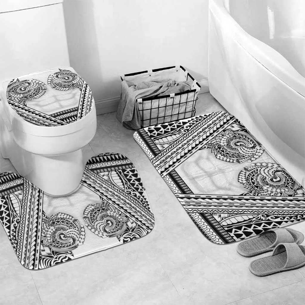 Polynesian Tattoo Inspired Cosplay Costume Bathroom Set Tribal Warrior White LT05 Mat Set Only (3 pcs) One Size White - Polynesian Pride