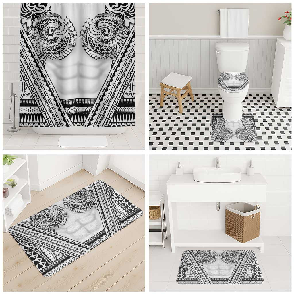 Polynesian Tattoo Inspired Cosplay Costume Bathroom Set Tribal Warrior White LT05 - Polynesian Pride