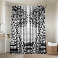 Polynesian Tattoo Inspired Cosplay Costume Bathroom Set Tribal Warrior White LT05 Shower Curtain Only White - Polynesian Pride