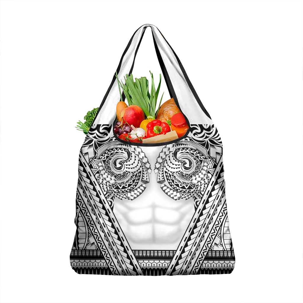 Polynesian Tattoo Inspired Cosplay Costume Grocery Bag Tribal Warrior White LT05 1-pack One Size White - Polynesian Pride